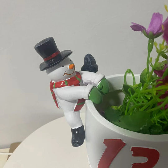 Dekorativer Schneemann Pflanzendekoration für Innen- und Außenbereich 0