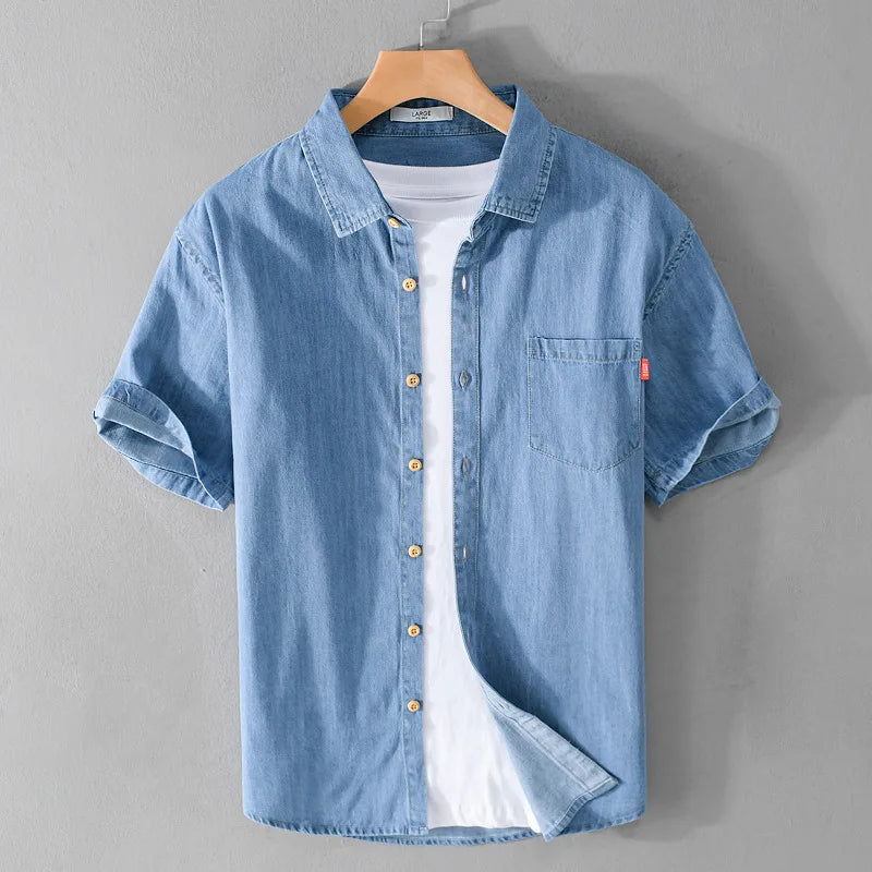 Herrenhemd Langarm Baumwolle Lässiger Stil für Sommer 3
