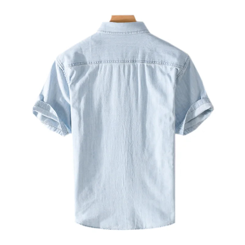 Herrenhemd Langarm Baumwolle Lässiger Stil für Sommer 2