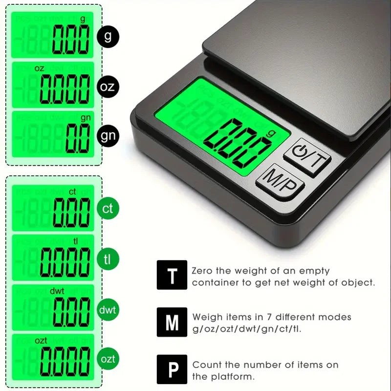 Digitale Küchenwaage Kompakt Mit Hintergrundbeleuchtetem LCD-Display 2