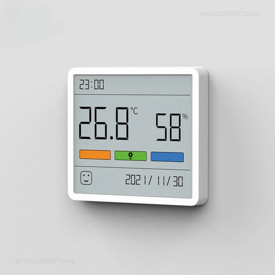 Digitales Hygrometer mit Uhr und Thermometer für Innenräume 0