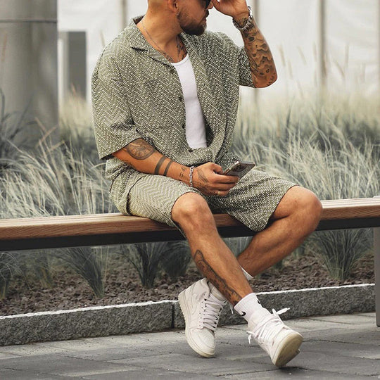 Herren Set Lässiger Stil Zwei-Teiliges Set Hochwertiges Material 2