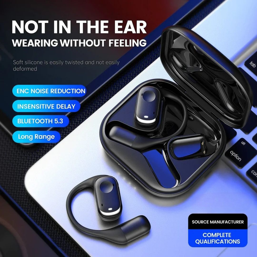 Drahtlose Bluetooth Kopfhörer Open-Ear für Sport mit Hi-Res Sound und langer Akkulaufzeit