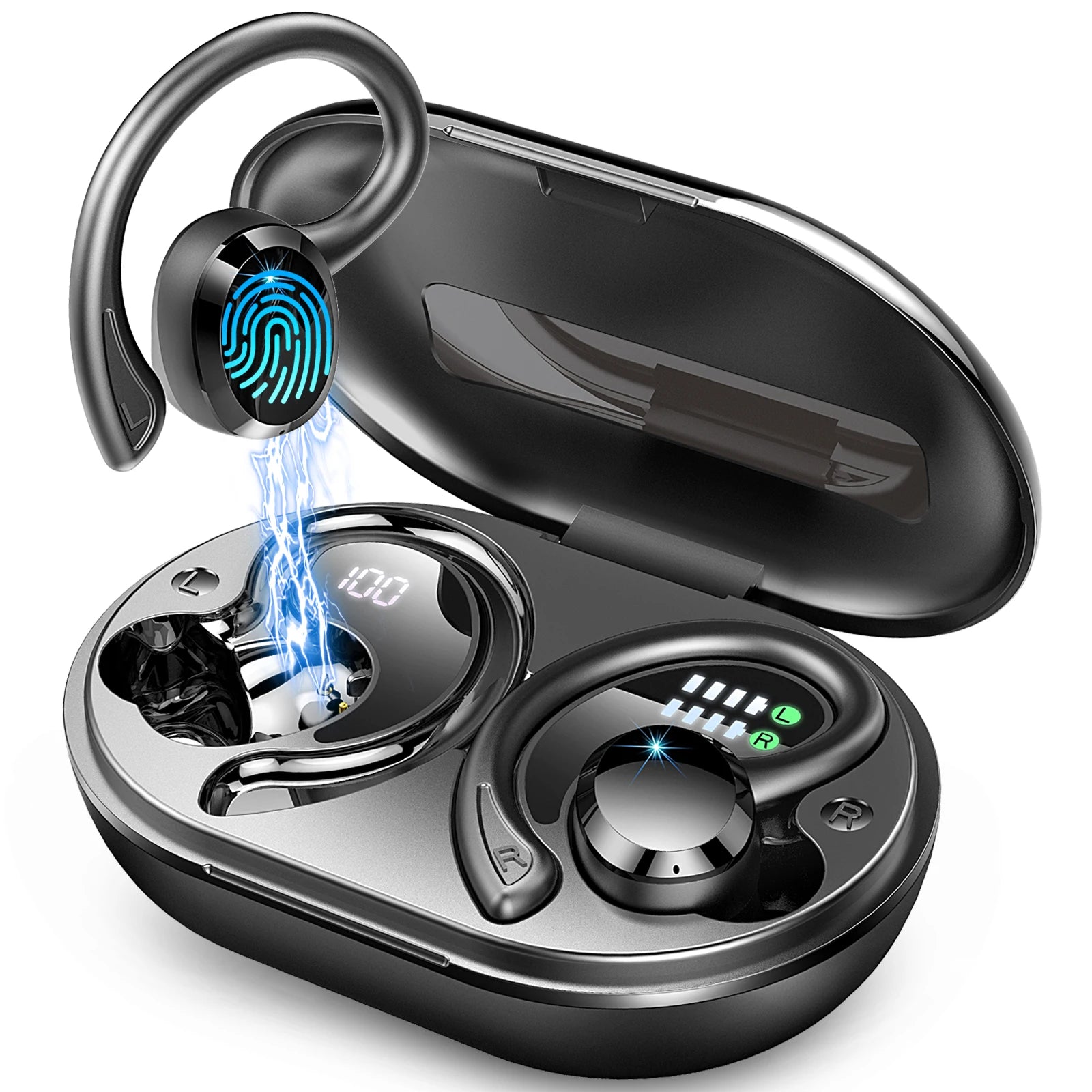 Drahtlose Bluetooth Ohrhörer mit IP7 Wasserschutz und 40h Spielzeit für Sport und Freizeit 0