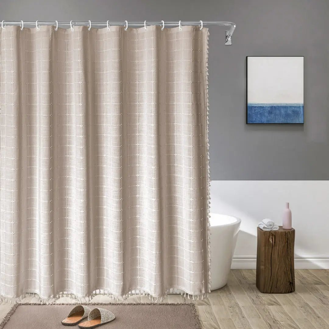 Duschvorhang Badewanne Boho-Stil mit Quasten und Wasserdichter Innenbeschichtung 8