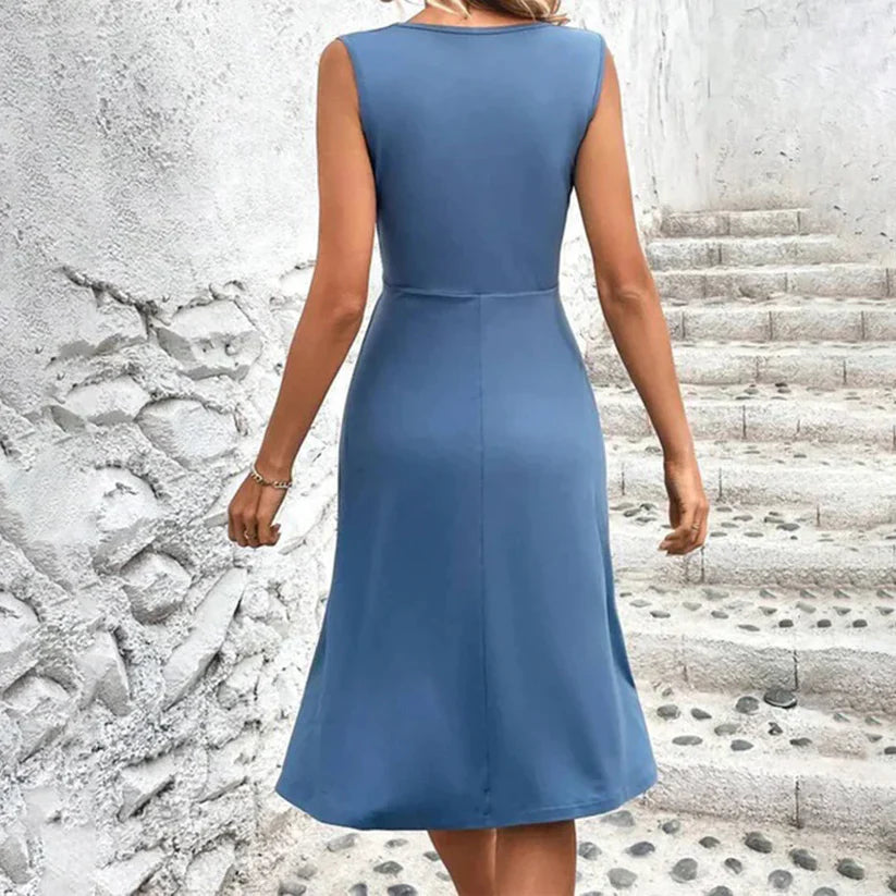 Damen Midi Kleid Luftig Elegant-6