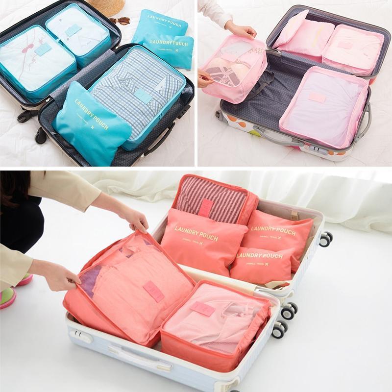 Packwürfel Set für Koffer Blau Wasserdicht Polyester Faltbar Organisator-1