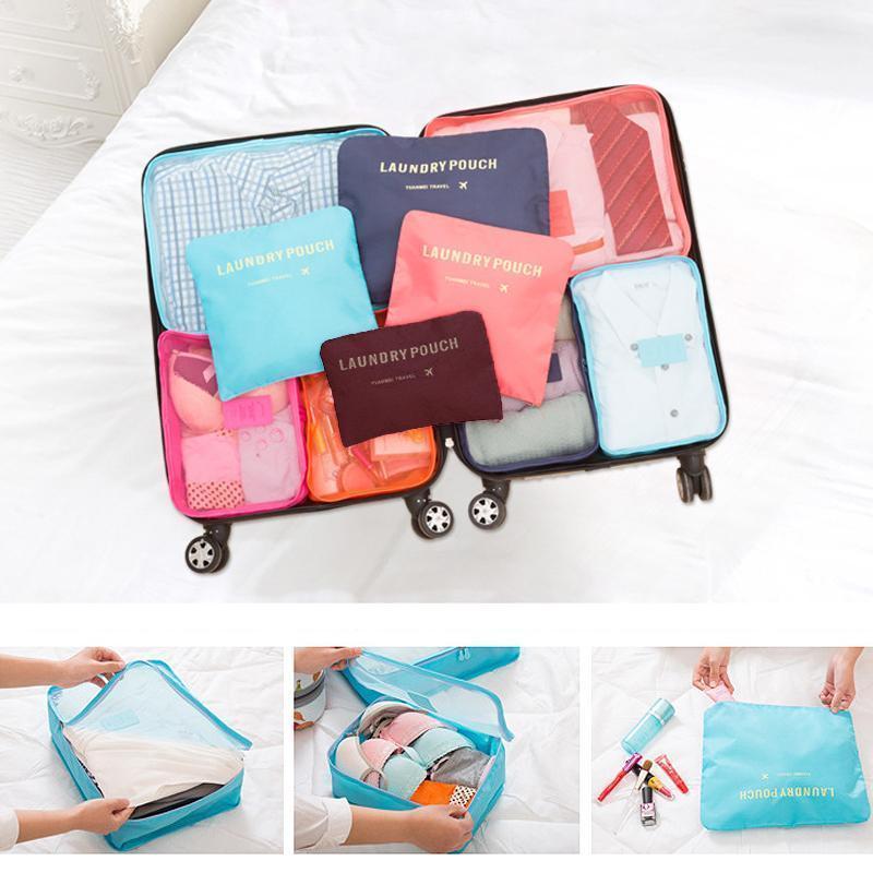 Packwürfel Set für Koffer Blau Wasserdicht Polyester Faltbar Organisator-4