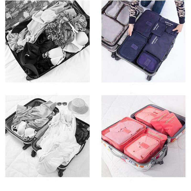 Packwürfel Set für Koffer Blau Wasserdicht Polyester Faltbar Organisator-5