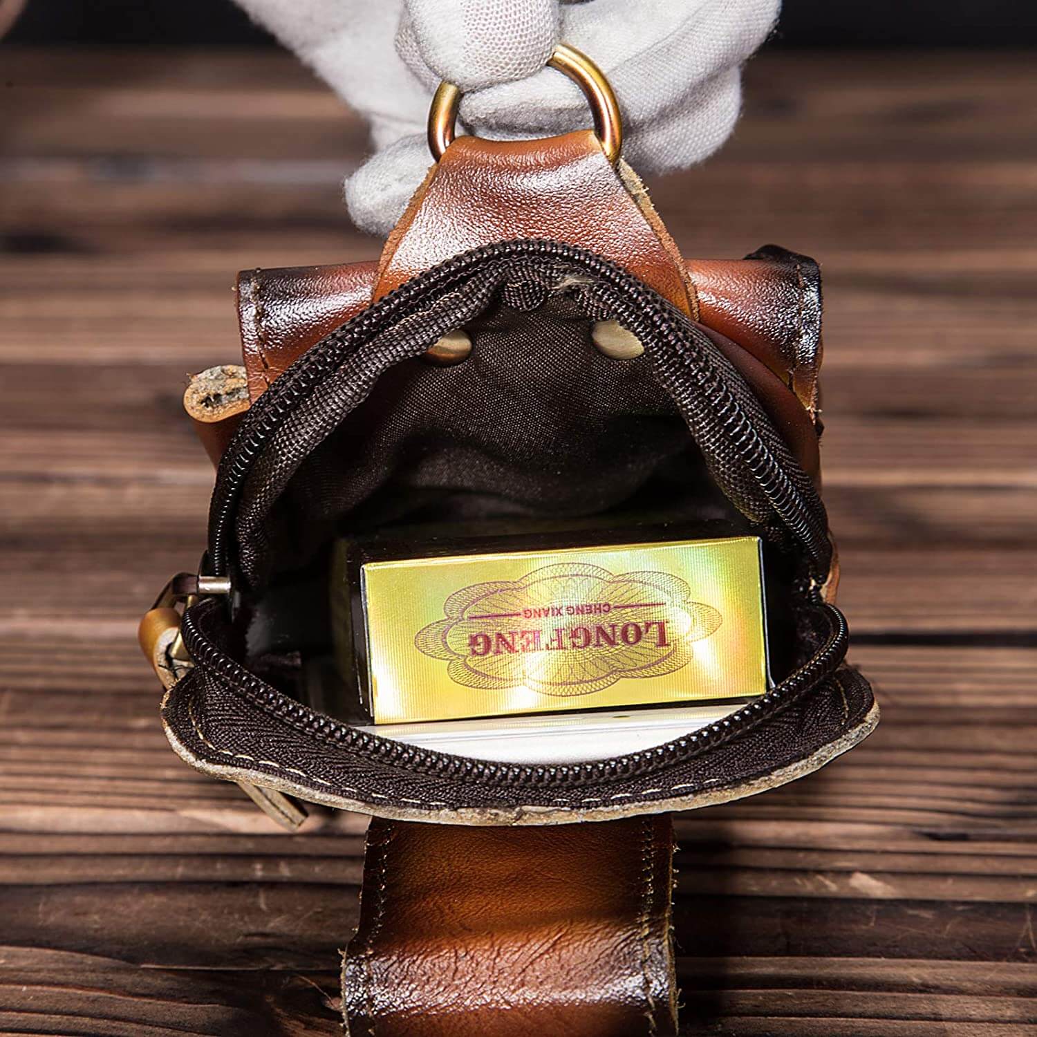 Echtes Leder Herren-Gürtelhaken-Tasche