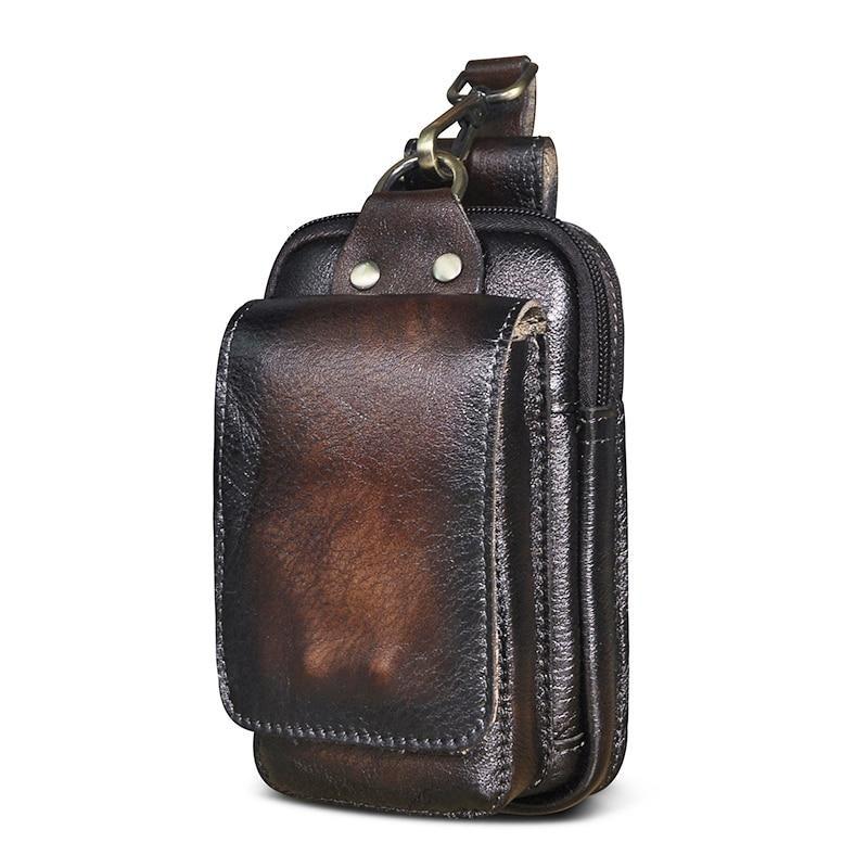 Echtes Leder Herren-Gürtelhaken-Tasche