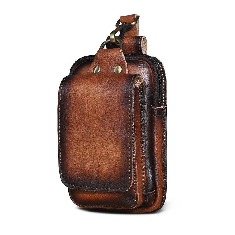 Echtes Leder Herren-Gürtelhaken-Tasche