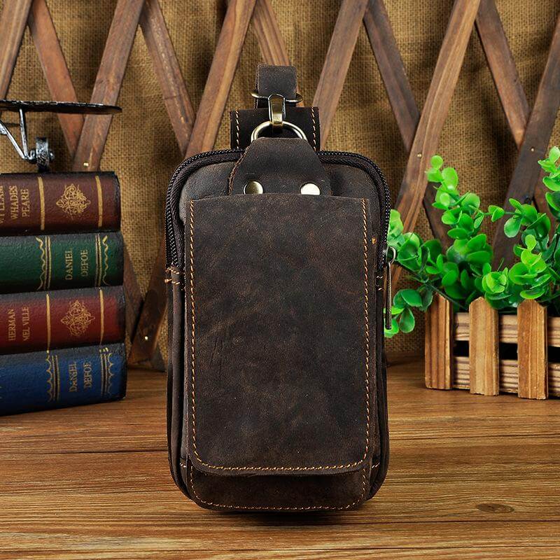 Echtes Leder Herren-Gürtelhaken-Tasche