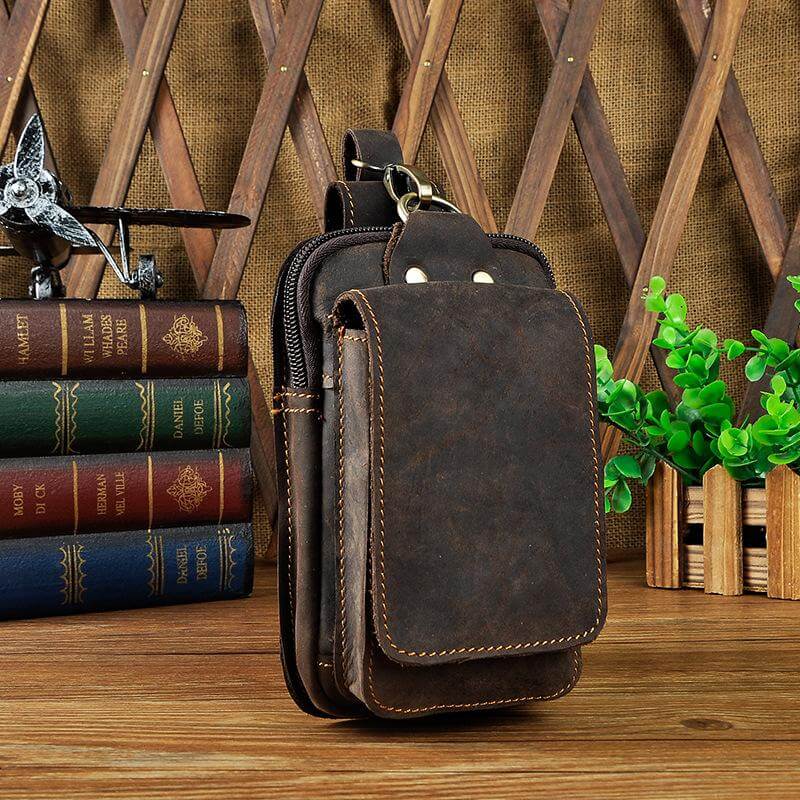 Echtes Leder Herren-Gürtelhaken-Tasche
