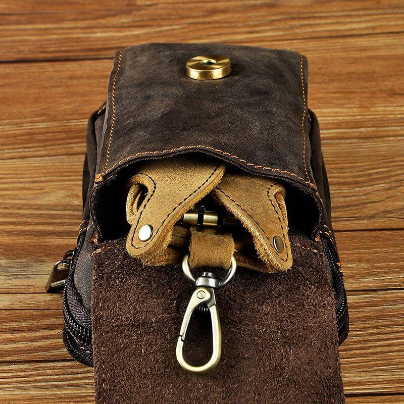 Echtes Leder Herren-Gürtelhaken-Tasche