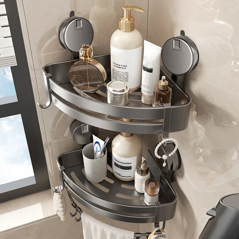 Eck-Badezimmer-Organizer Modern Mit Saugfunktion - Praktischer Stauraum Für Dusche Und Waschbecken 1