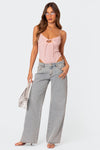 Damen Flared Jeans Blau Eleganter Stil Dehnbarer Denim-4