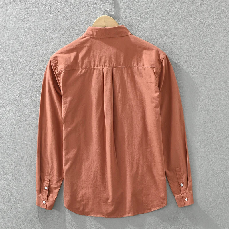 Herrenhemd Baumwolle Langarm Komfortabel mit Brusttasche 3