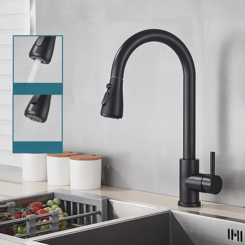 Einhebel-Wasserhahn mit ausziehbarem Kopf für moderne Küchen 2