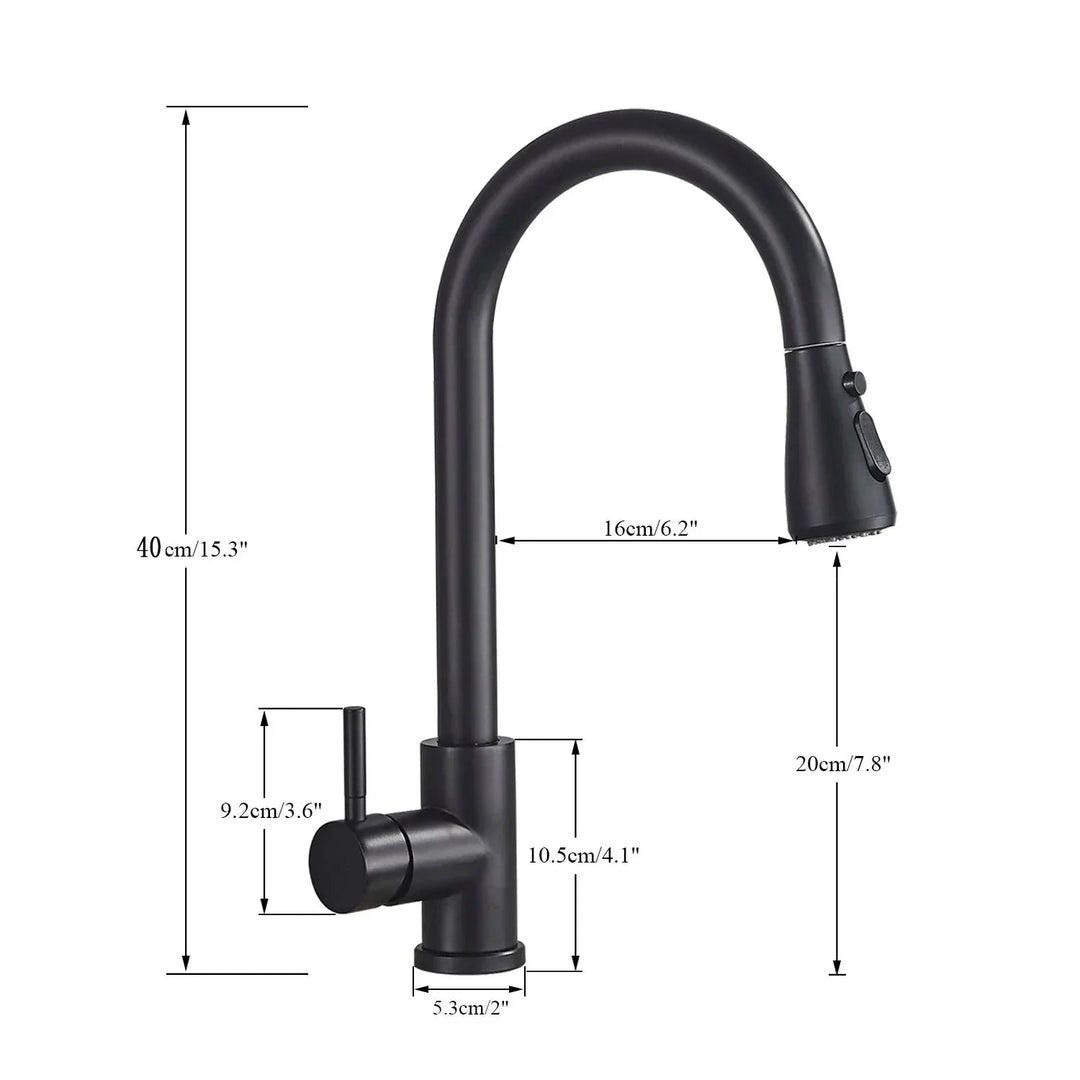 Einhebel-Wasserhahn mit ausziehbarem Kopf für moderne Küchen 4