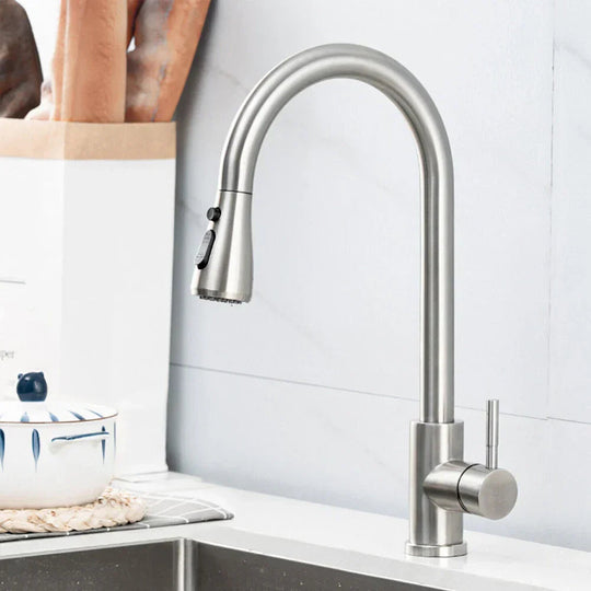 Einhebel-Wasserhahn mit ausziehbarem Kopf für moderne Küchen 5