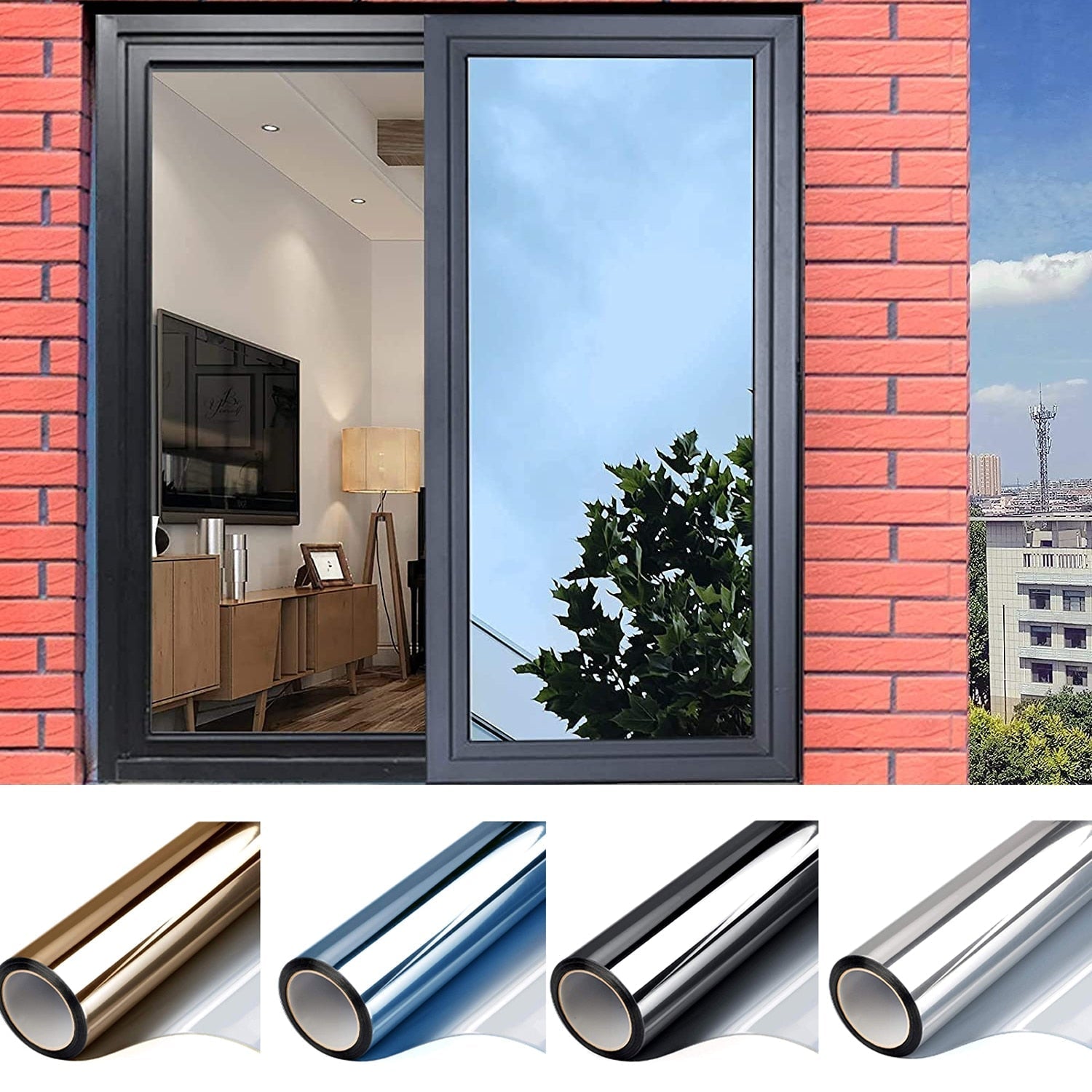 Einseitige Fensterfolie Sichtschutz Blickdicht PET UV-Schutz Wärmeisolierung 1