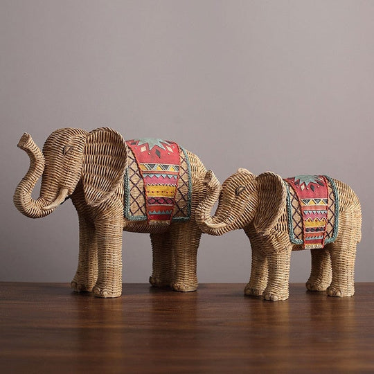 Elefanten Statue Rattan Design 0