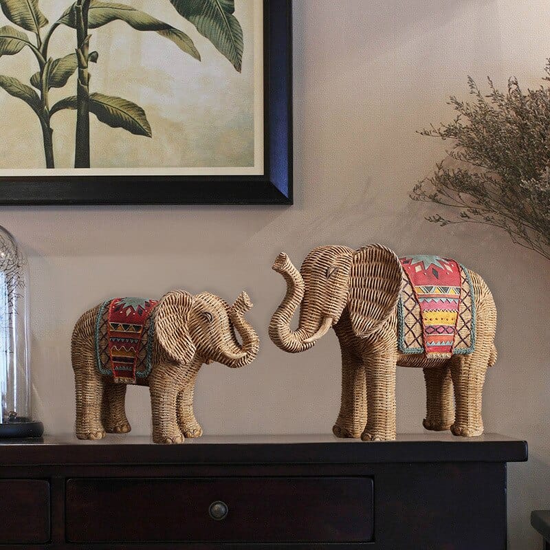 Elefanten Statue Rattan Design 1