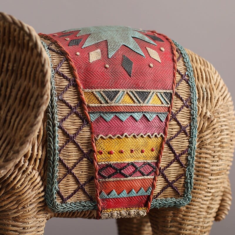 Elefanten Statue aus Rattan Design 3