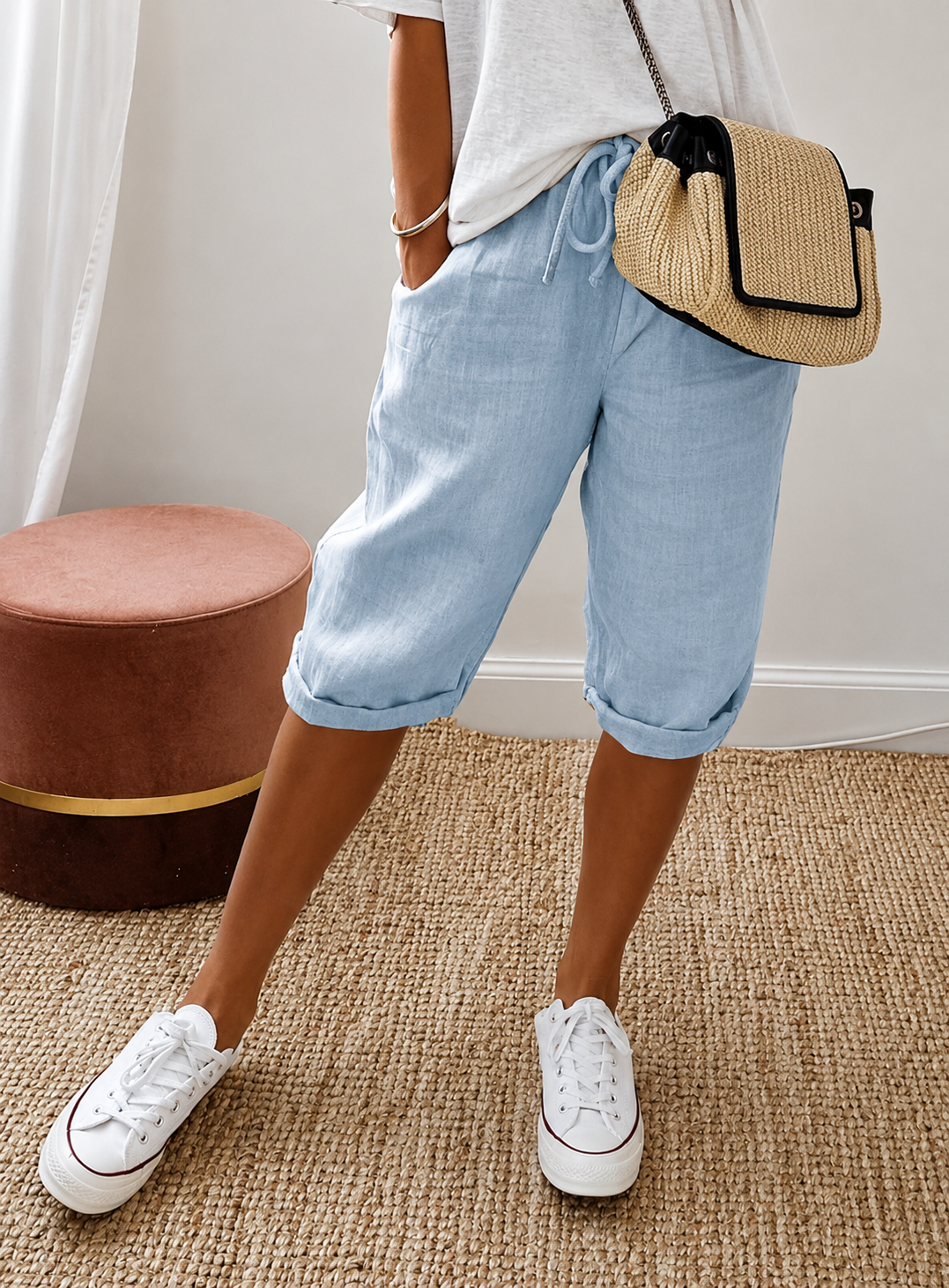 Elegante Damenhose im Leinenstil, Sommerstil, Leinenmischung 9