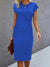 Variant image for Damen Midi Kleid Elegantes Rundhalsausschnitt Hochwertiger Stoff-13