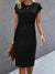 Damen Midi Kleid Elegantes Rundhalsausschnitt Hochwertiger Stoff-1