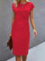 Variant image for Damen Midi Kleid Elegantes Rundhalsausschnitt Hochwertiger Stoff-7