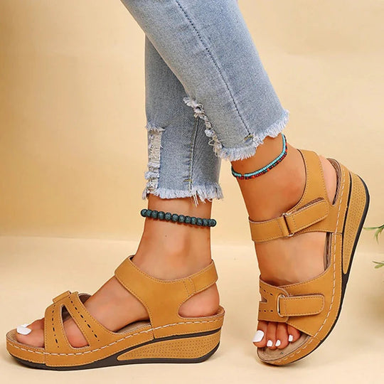 Ergonomische Damensandalen zum Wandern, aus Synthetik und Textil 4