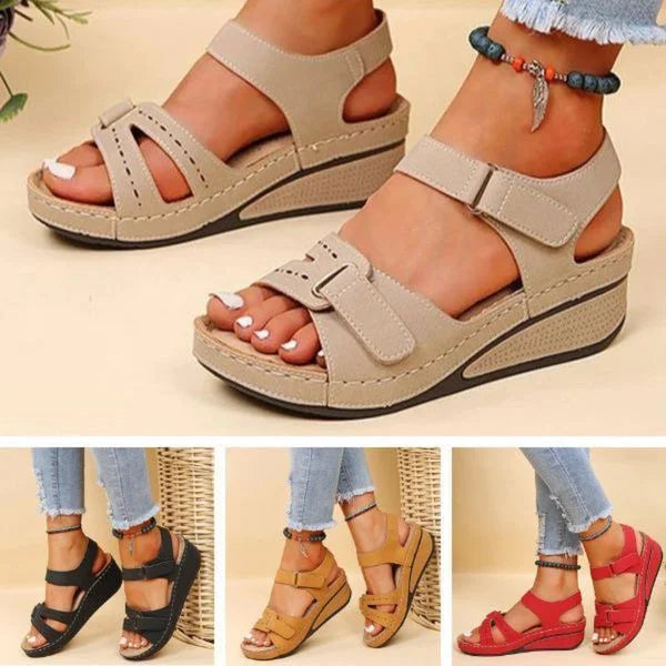 Ergonomische Damensandalen zum Wandern, aus Synthetik und Textil 6