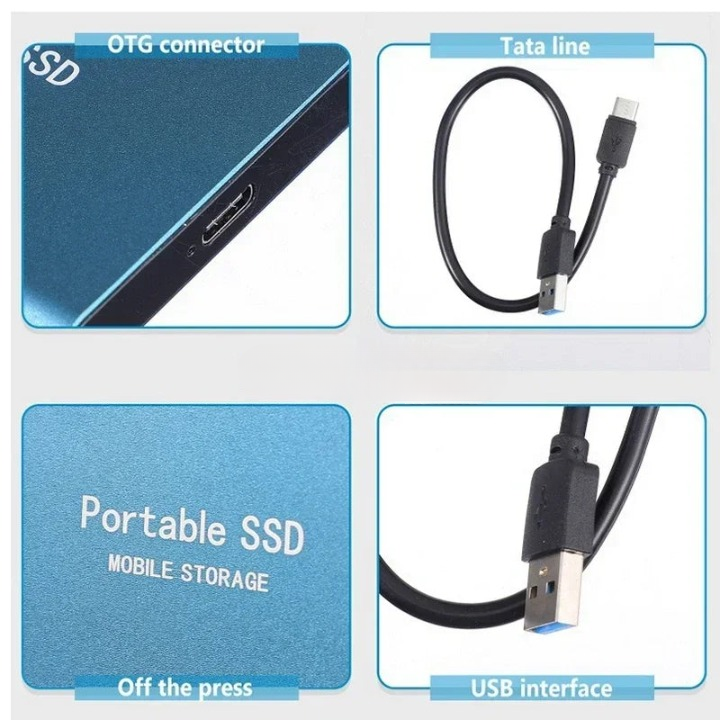 Externe SSD Festplatte Tragbar Hochgeschwindigkeit 256GB bis 2TB 5