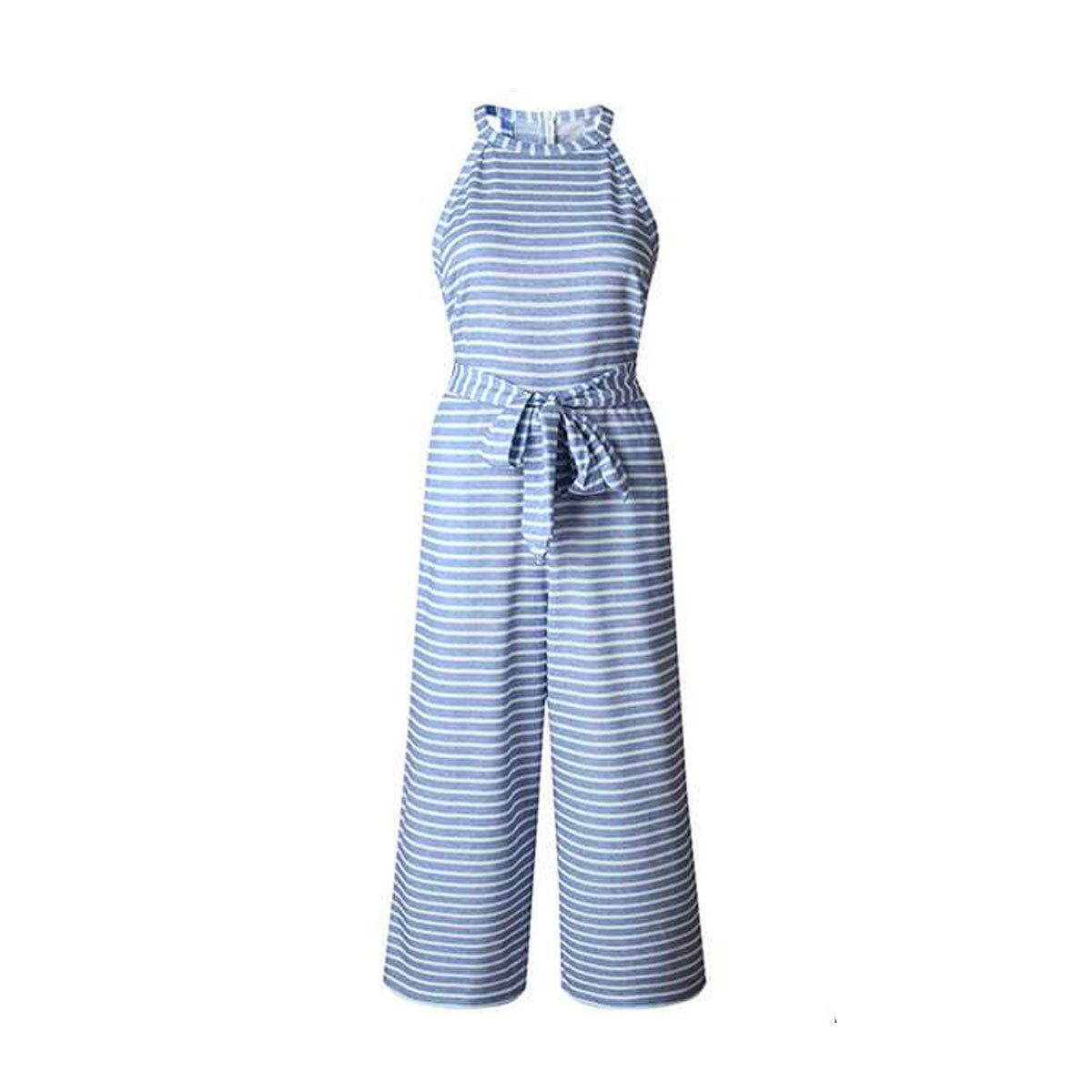 Frauen Gestreifter Schnürer Jumpsuit