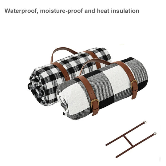 Faltbare Picknickdecke Wasserdicht für Outdoor-Aktivitäten und Campingdecke mit Karomuster 4