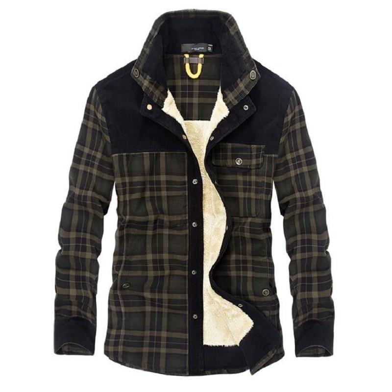 Flanell-Karierte Winterjacke