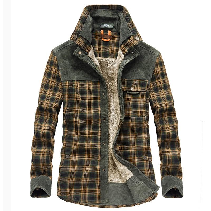 Flanell-Karierte Winterjacke