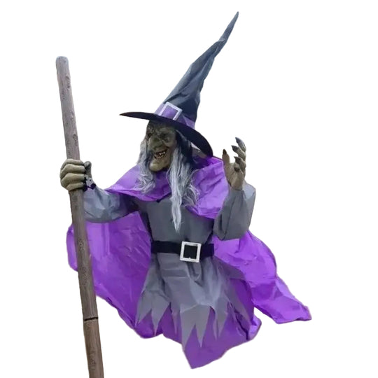 Fliegende Hexe Halloween Dekoration mit Licht und Sound 3