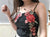 Floral Besticktes Crop Top Und Shorts Set