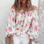 Florale Bluse Mit Gerafften Ärmeln