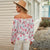 Florale Bluse Mit Gerafften Ärmeln