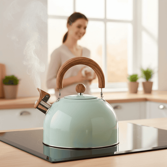 Flötenkessel für Induktion 3L Klassisches Design mit Hitzebeständigem Griff 1