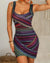 Frauen Multi Color Party Kleid