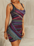 Frauen Multi Color Party Kleid