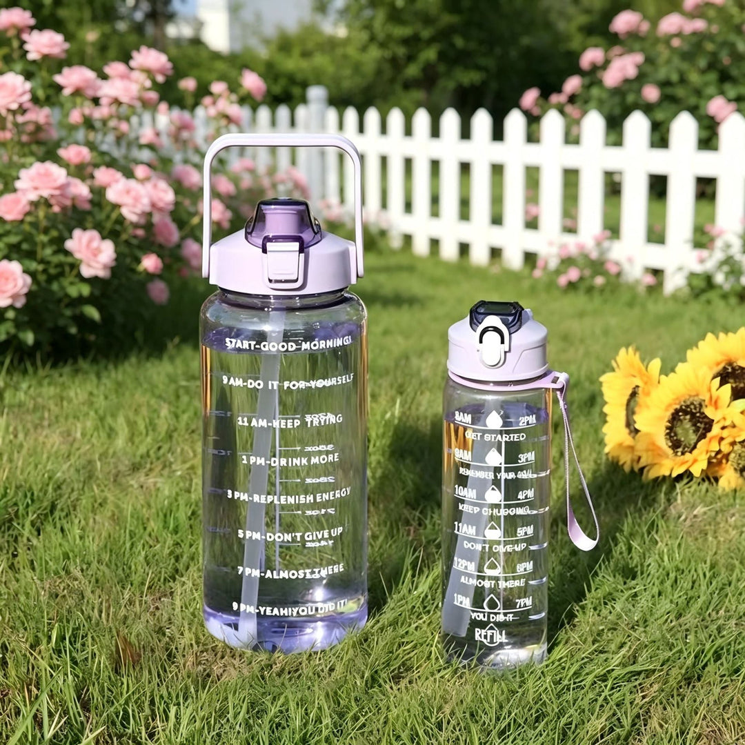 Frauen Trinkflasche Sport mit Motivationsmarkierungen, Leicht und Tragbar für Fitness und Alltag 6