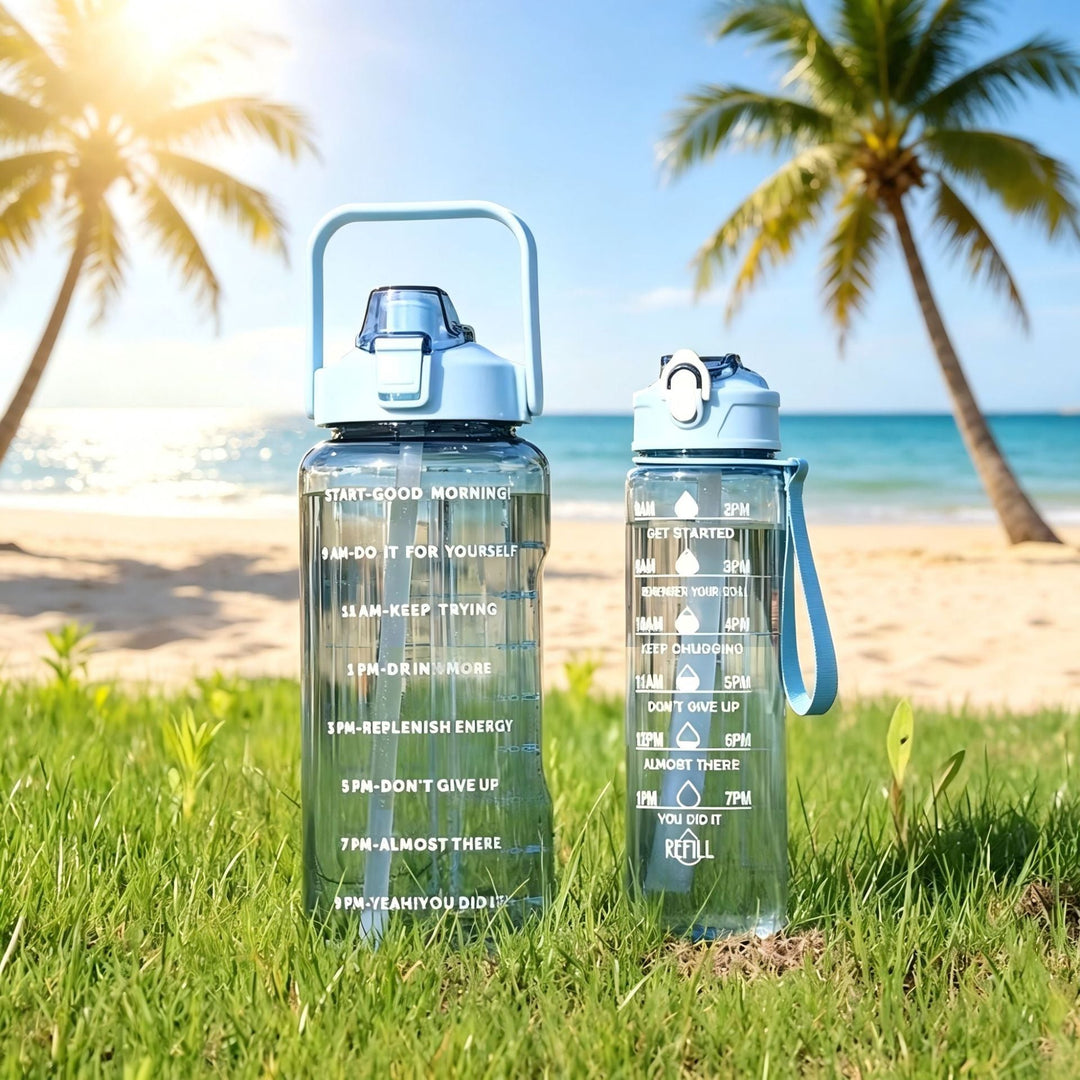 Frauen Trinkflasche Sport mit Motivationsmarkierungen, Leicht und Tragbar für Fitness und Alltag 7