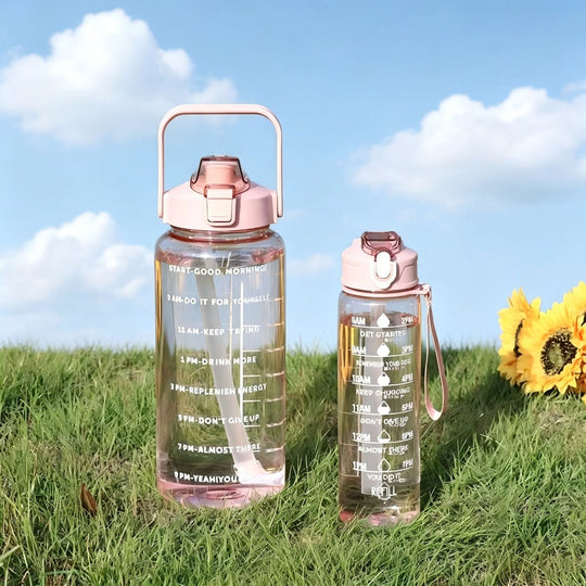 Frauen Trinkflasche Sport mit Motivationsmarkierungen, Leicht und Tragbar für Fitness und Alltag 8